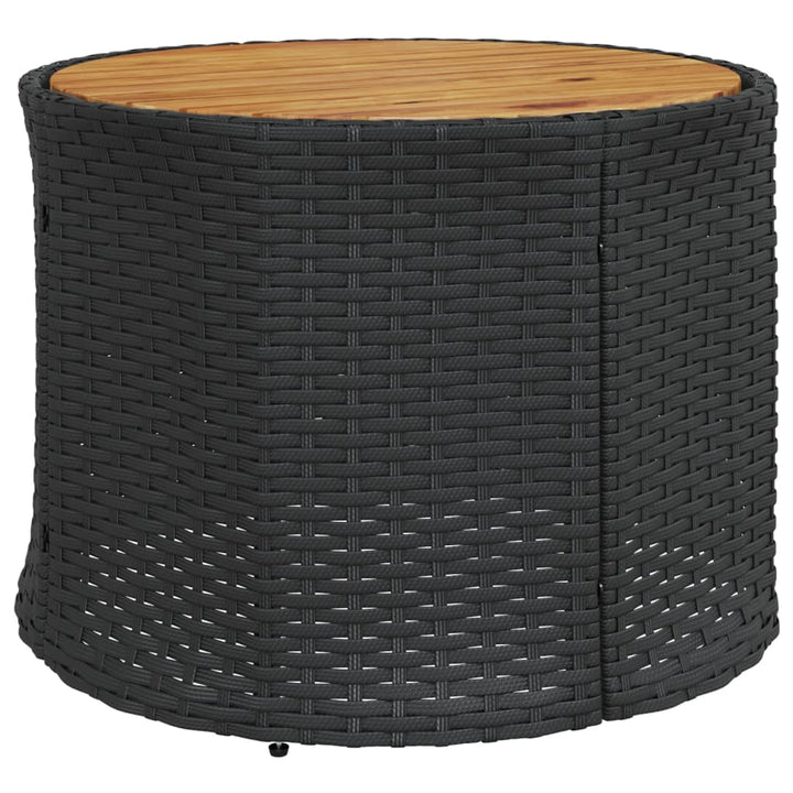 havesofa med bord og hynder halvrund polyrattan sort