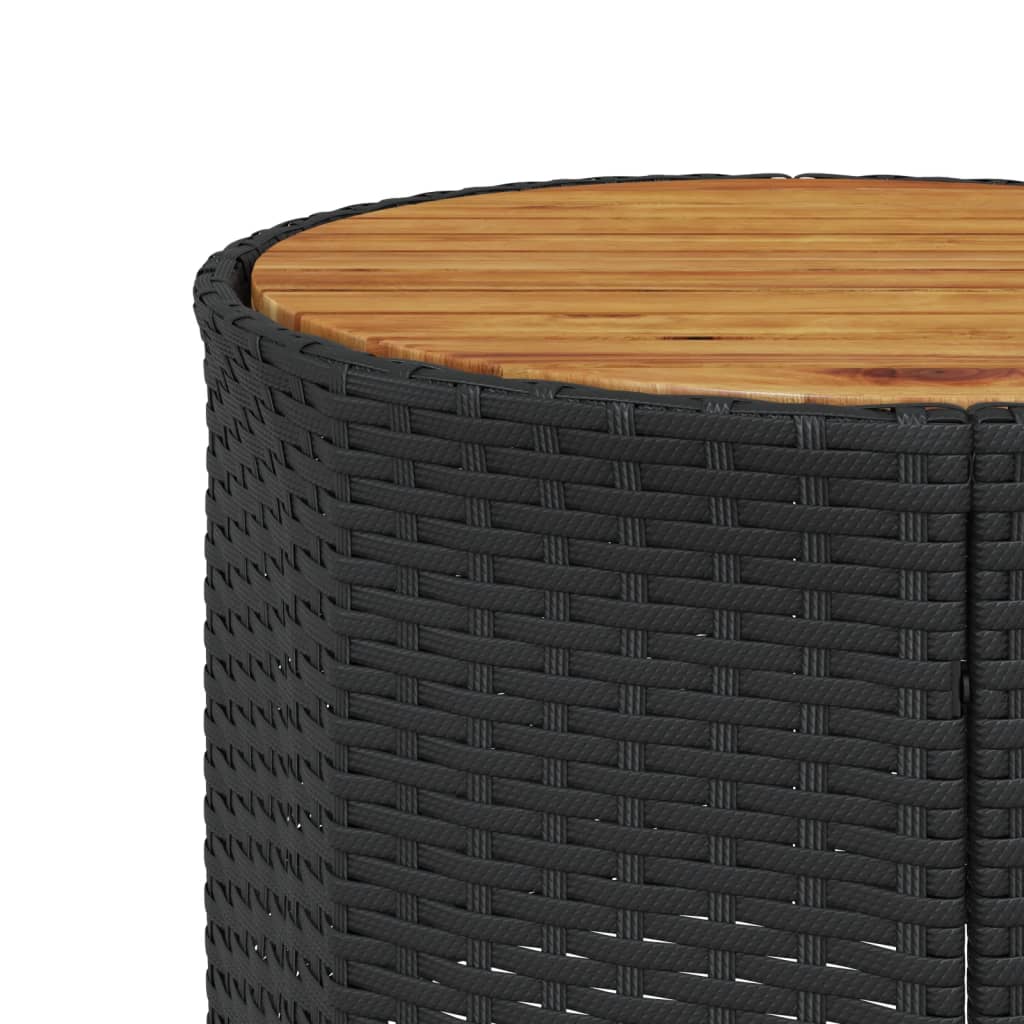 havesofa med bord og hynder halvrund polyrattan sort