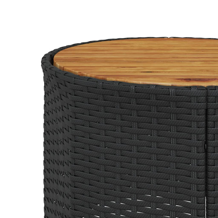 havesofa med bord og hynder halvrund polyrattan sort