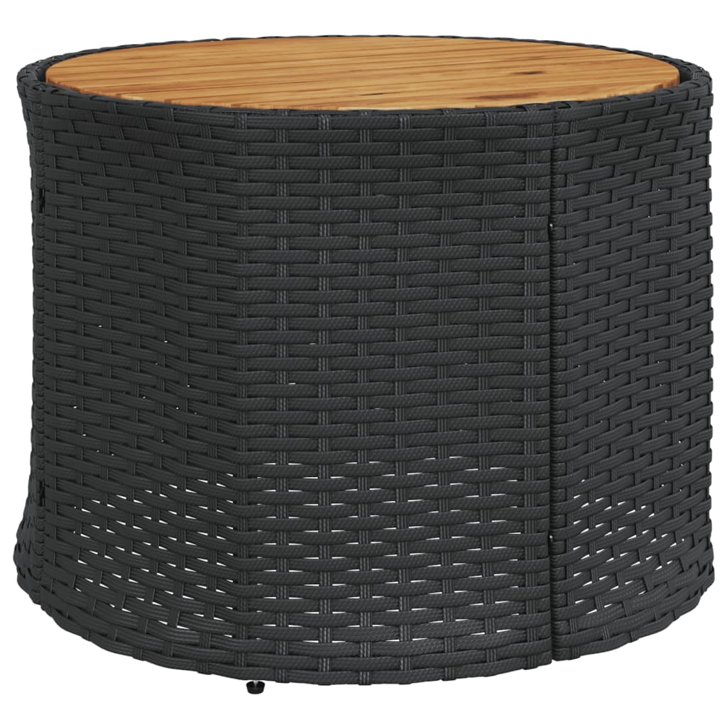 havesofa med bord og hynder halvrund polyrattan sort
