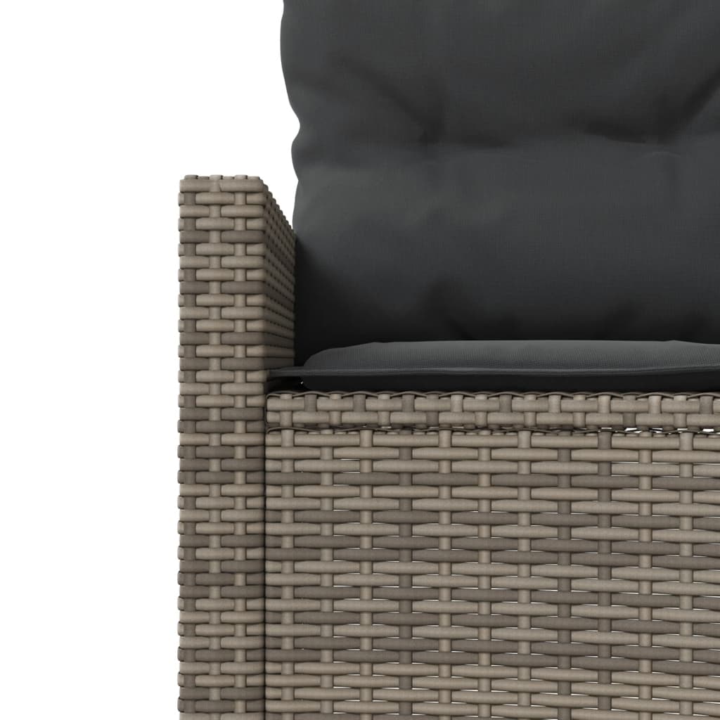 havesofa med hynder rund polyrattan grå