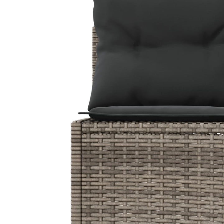 havesofa med hynder rund polyrattan grå