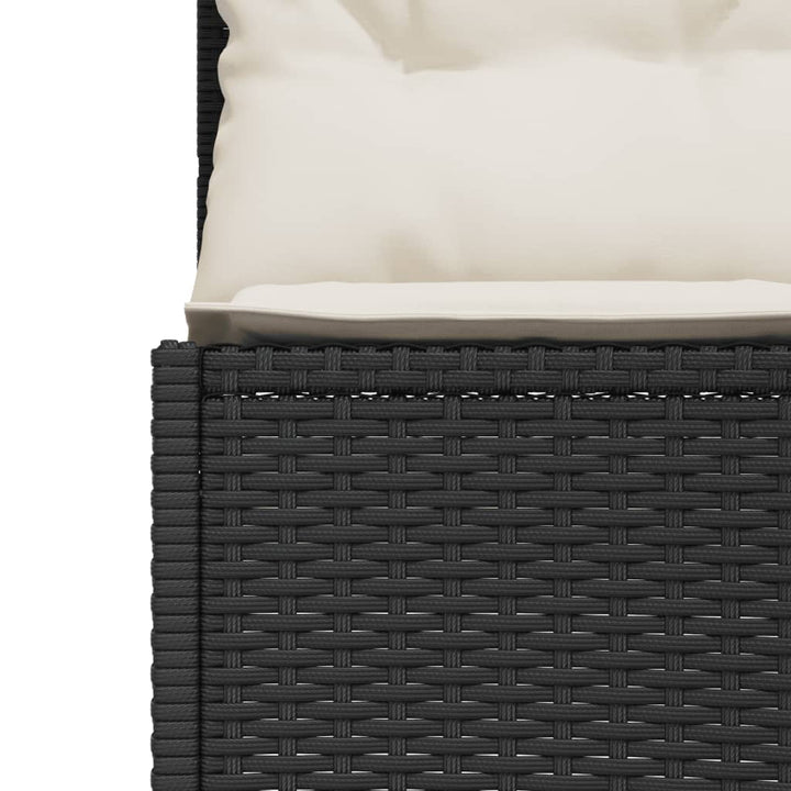 havesofa med bord og hynder rund polyrattan sort