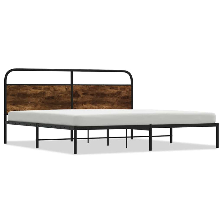 sengeramme uden madras 180x200 cm metal røget egetræsfarve