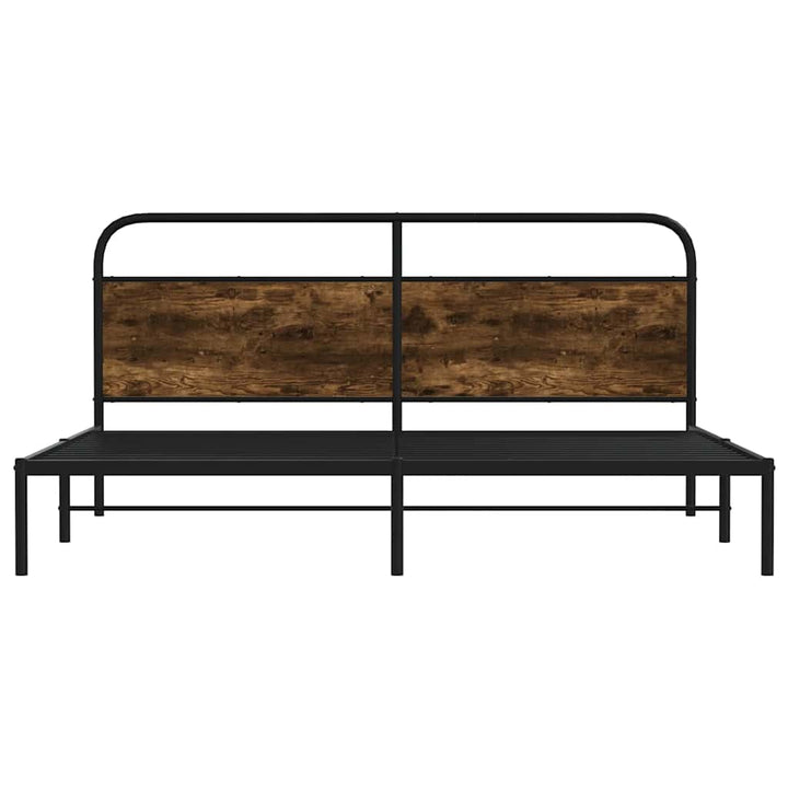 sengeramme uden madras 180x200 cm metal røget egetræsfarve