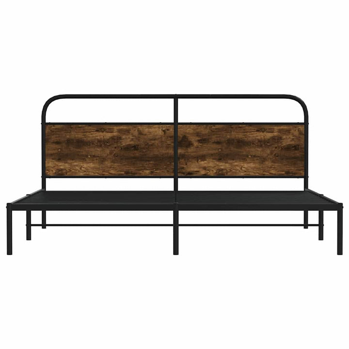 sengeramme uden madras 193x203 cm metal røget egetræsfarve