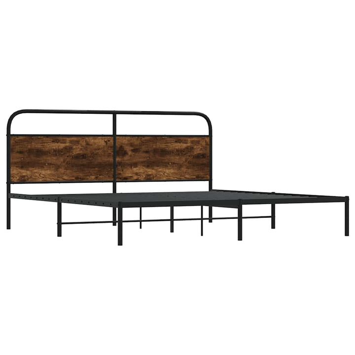 sengeramme uden madras 200x200 cm metal røget egetræsfarve