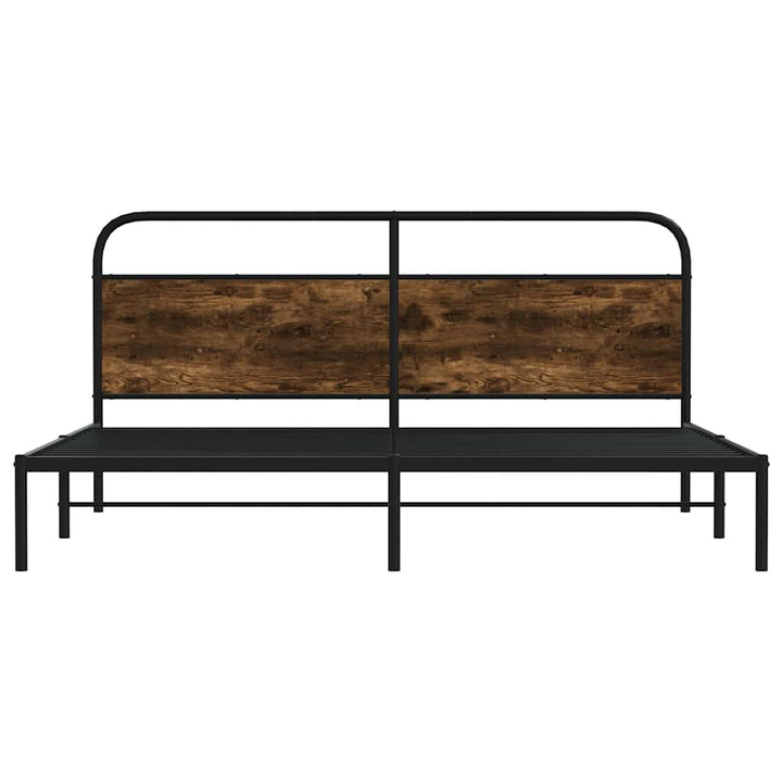 sengeramme uden madras 200x200 cm metal røget egetræsfarve