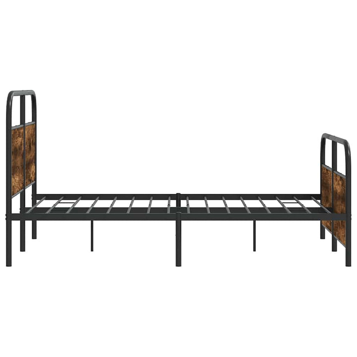 sengeramme uden madras 137x190 cm metal røget egetræsfarve