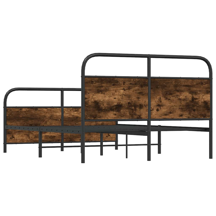 sengeramme uden madras 137x190 cm metal røget egetræsfarve