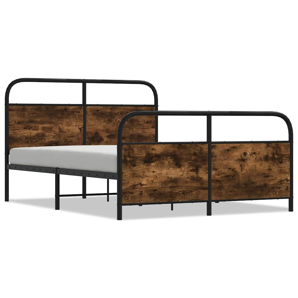 sengeramme uden madras 140x190 cm metal røget egetræsfarve