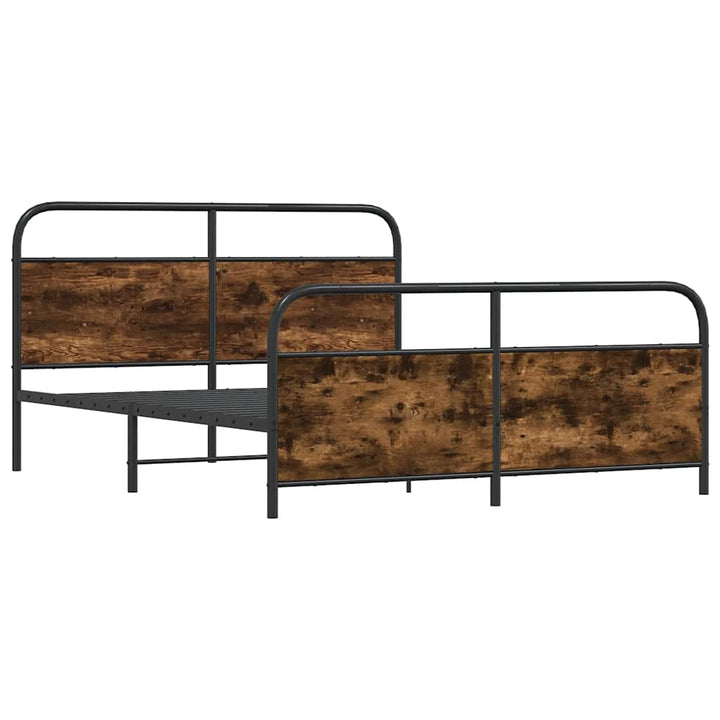 sengeramme uden madras 150x200 cm metal røget egetræsfarve