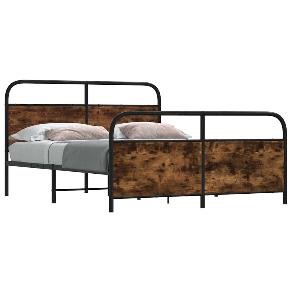 sengeramme uden madras 180x200 cm metal røget egetræsfarve