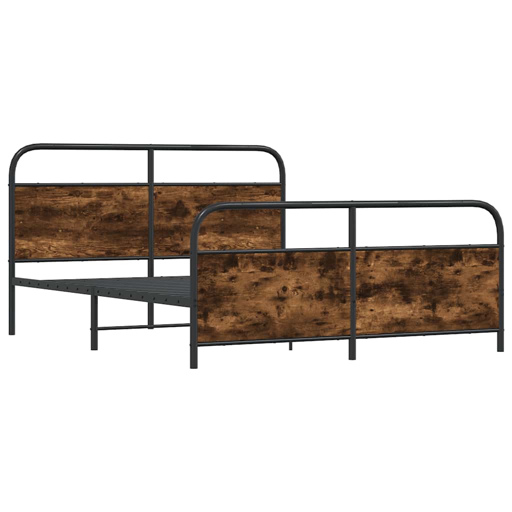 sengeramme uden madras 183x213 cm metal røget egetræsfarve