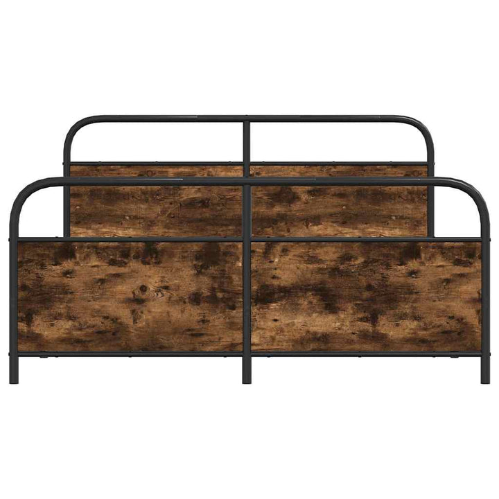 sengeramme uden madras 183x213 cm metal røget egetræsfarve