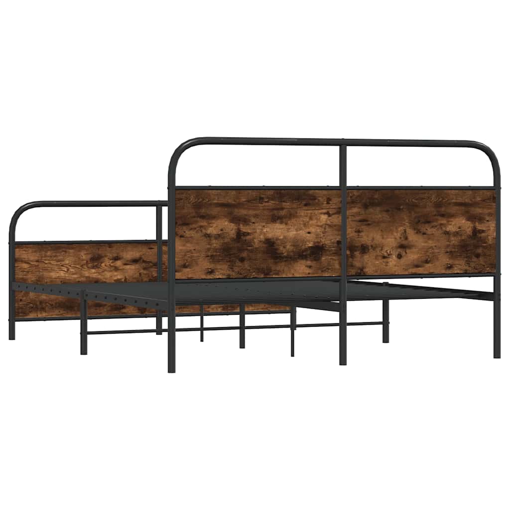 sengeramme uden madras 183x213 cm metal røget egetræsfarve