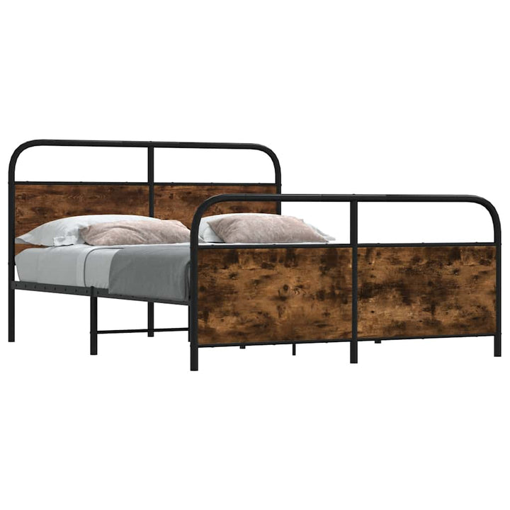 sengeramme uden madras 183x213 cm metal røget egetræsfarve