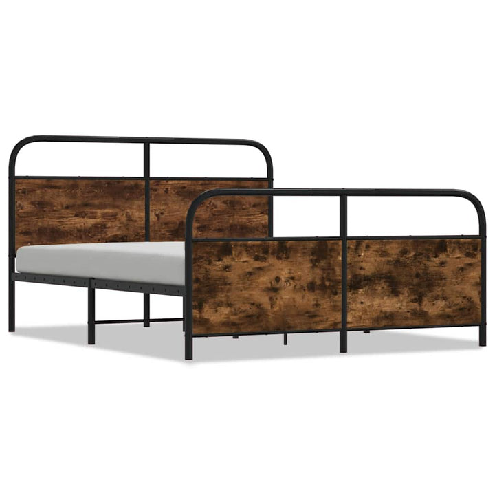 sengeramme uden madras 193x203 cm metal røget egetræsfarve