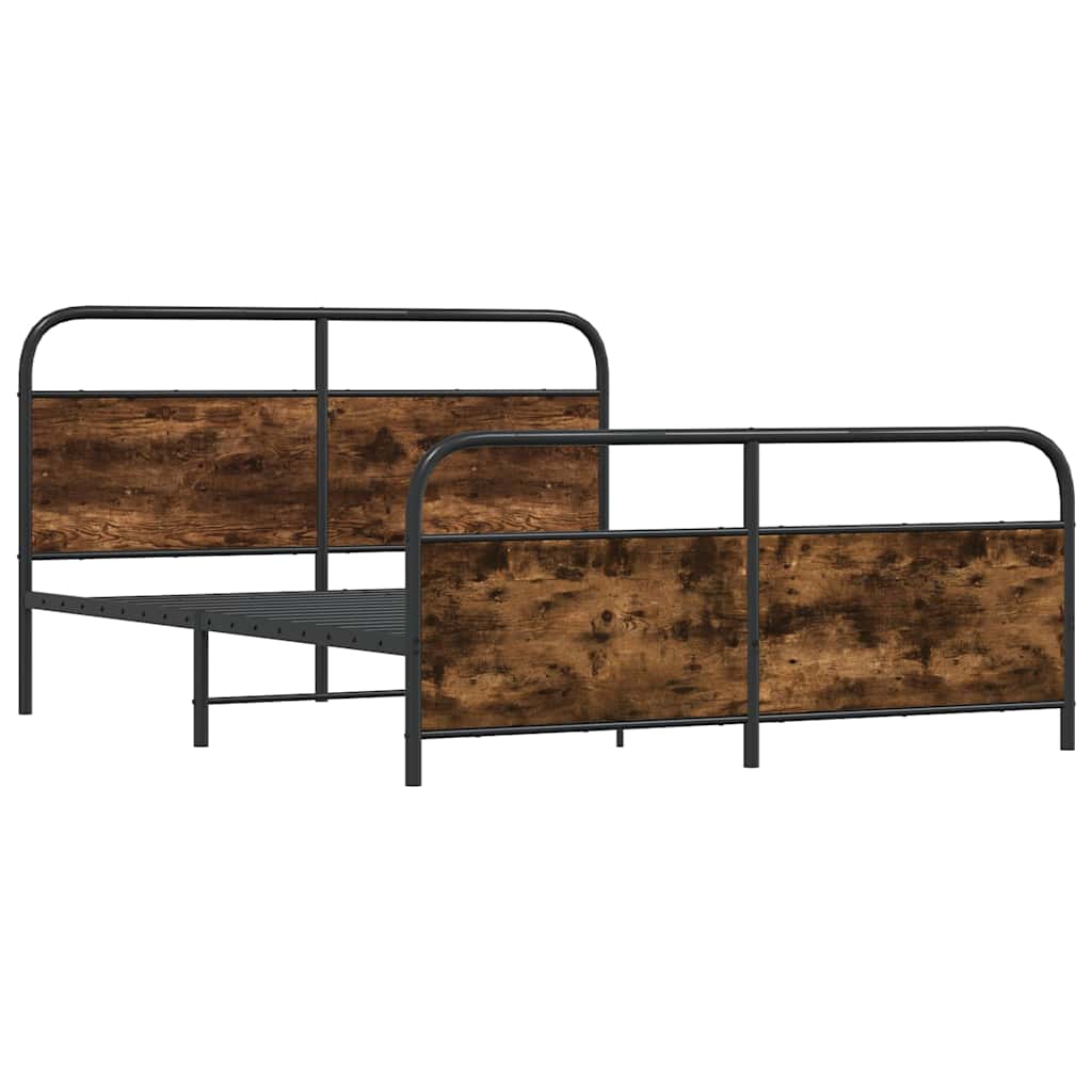sengeramme uden madras 193x203 cm metal røget egetræsfarve