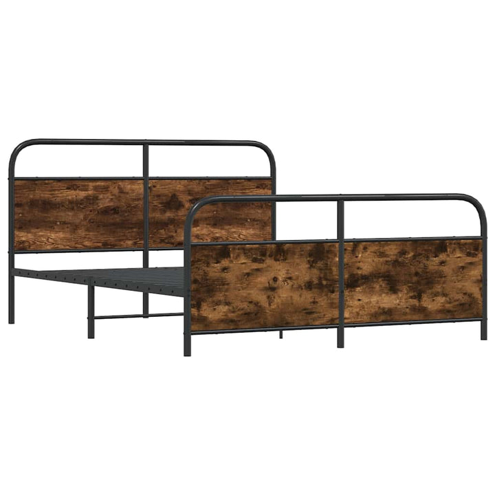 sengeramme uden madras 193x203 cm metal røget egetræsfarve