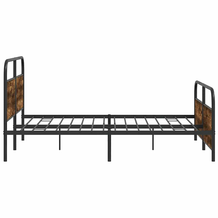 sengeramme uden madras 193x203 cm metal røget egetræsfarve