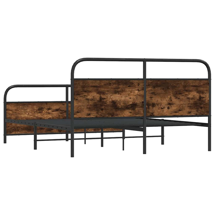 sengeramme uden madras 193x203 cm metal røget egetræsfarve