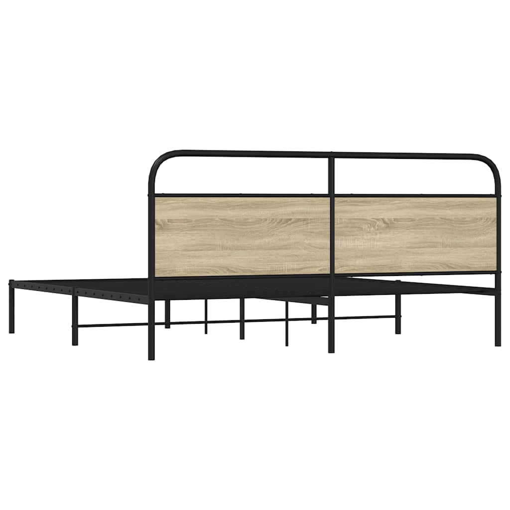 sengeramme uden madras 200x200 cm metal sonoma-eg