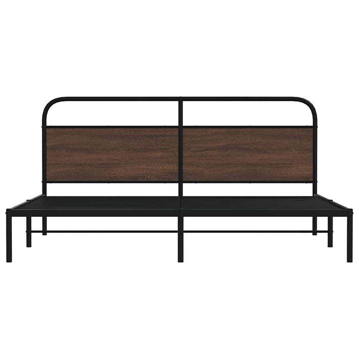 sengeramme uden madras 180x200 cm metal brun egetræsfarve