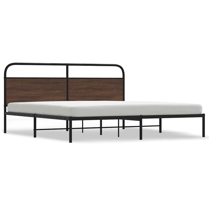 sengeramme uden madras 193x203 cm metal brun egetræsfarve