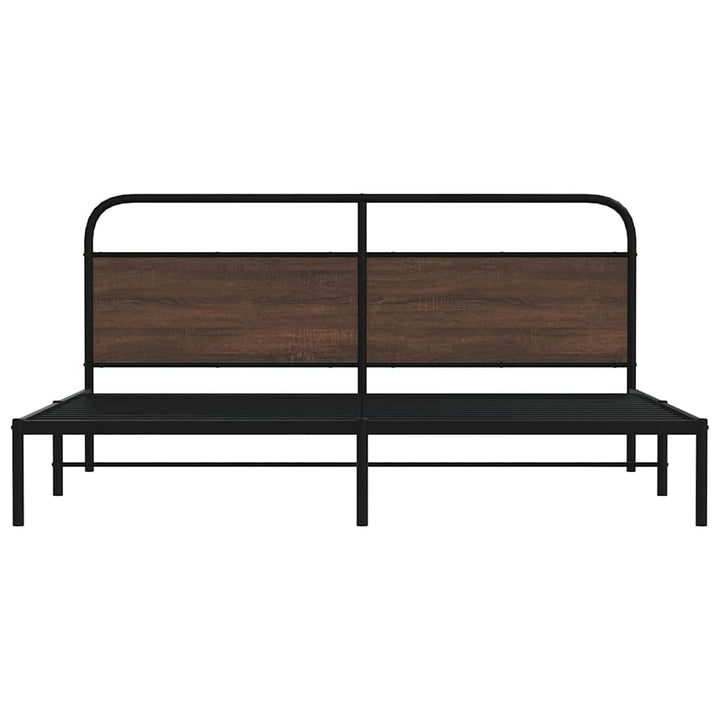 sengeramme uden madras 193x203 cm metal brun egetræsfarve