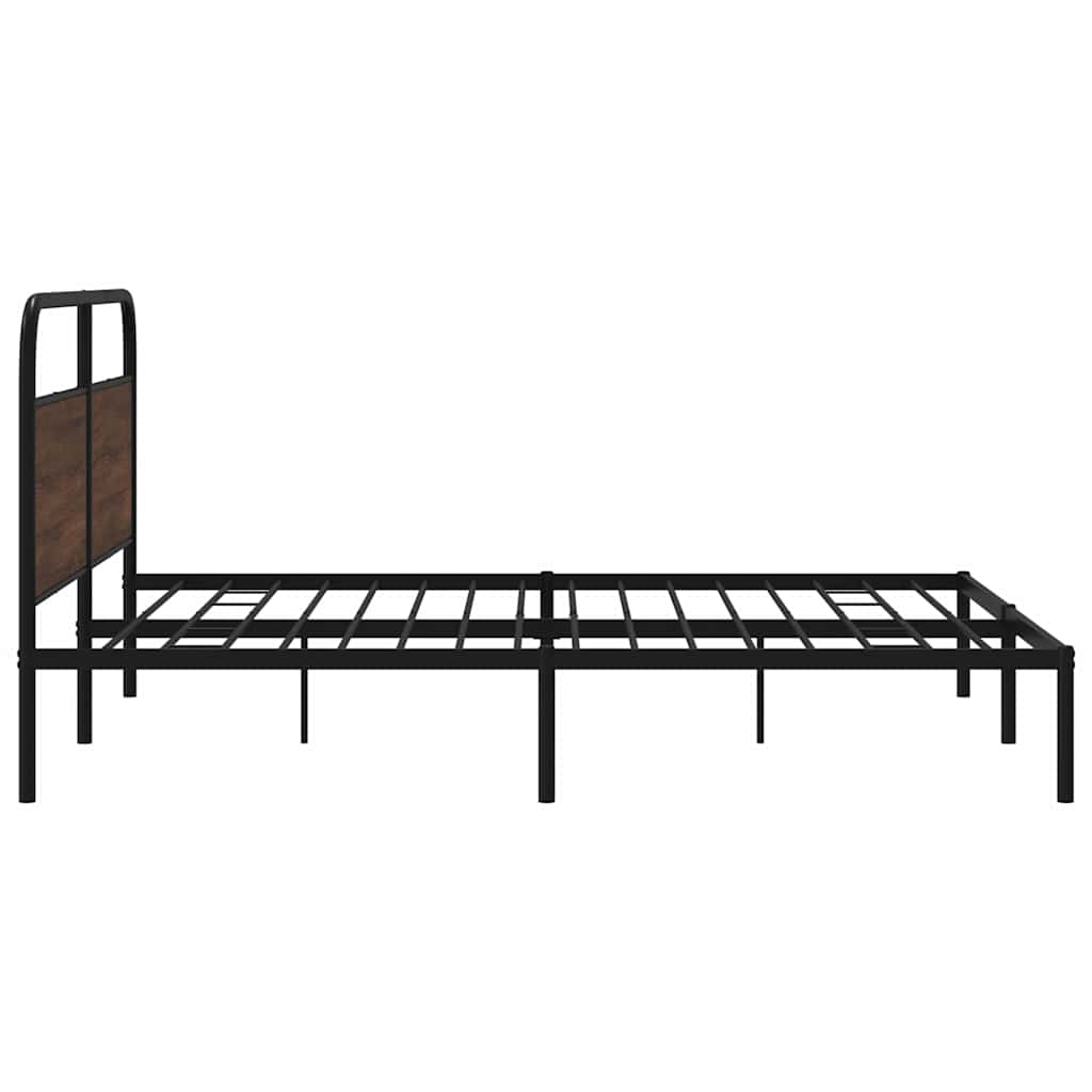 sengeramme uden madras 193x203 cm metal brun egetræsfarve