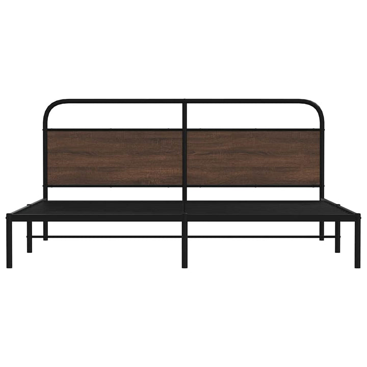 sengeramme uden madras 200x200 cm metal brun egetræsfarve