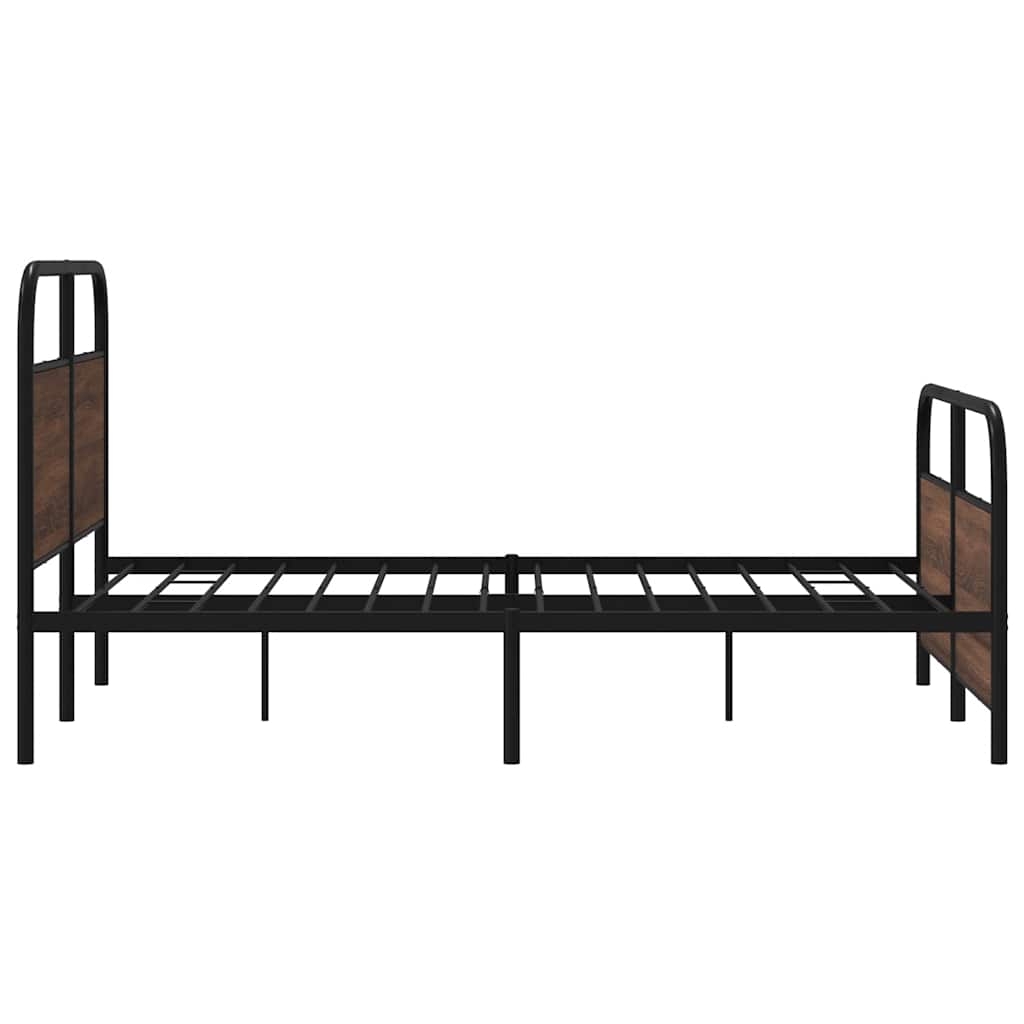 sengeramme uden madras 137x190 cm brun egetræ