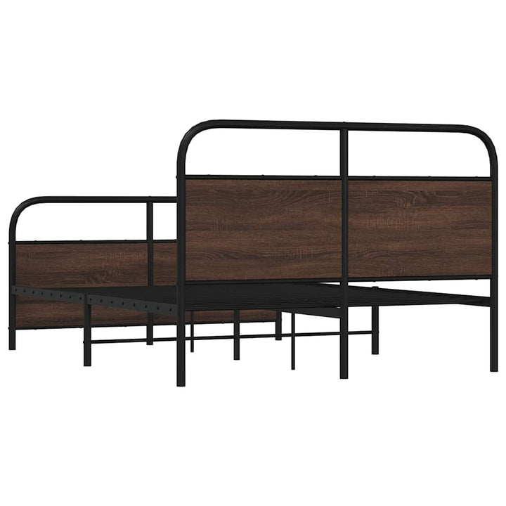 sengeramme uden madras 137x190 cm brun egetræ
