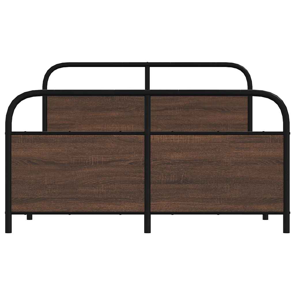 sengeramme 140x190 cm uden madras metal brun egetræsfarve
