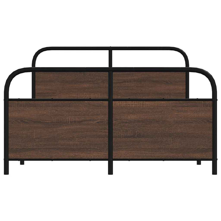 sengeramme 140x190 cm uden madras metal brun egetræsfarve