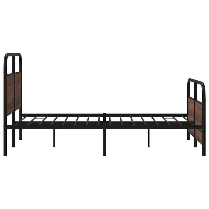 sengeramme 140x190 cm uden madras metal brun egetræsfarve