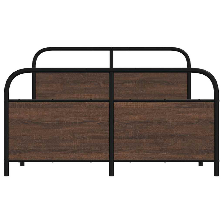 sengeramme 140x200 cm uden madras metal brun egetræsfarve