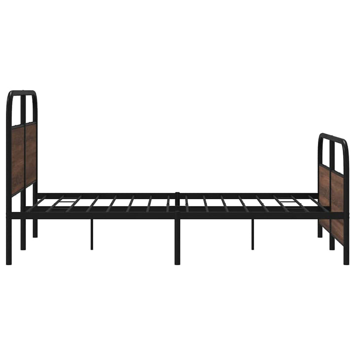 sengeramme 140x200 cm uden madras metal brun egetræsfarve
