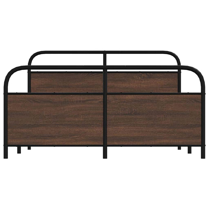 sengeramme uden madras 150x200 cm metal brun egetræsfarve