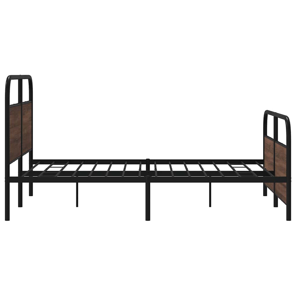 sengeramme uden madras 160x200 cm metal brun egetræsfarve