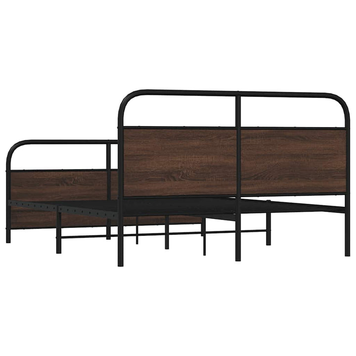 sengeramme uden madras 160x200 cm metal brun egetræsfarve