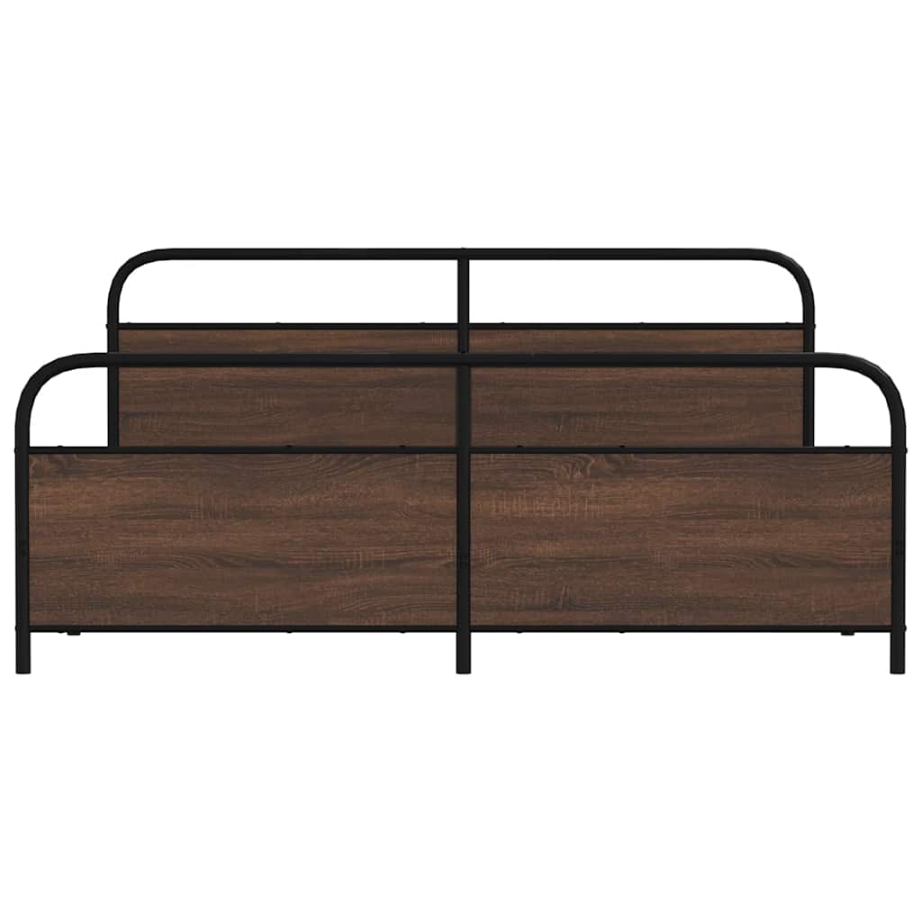 sengeramme uden madras 180x200 cm metal brun egetræsfarve