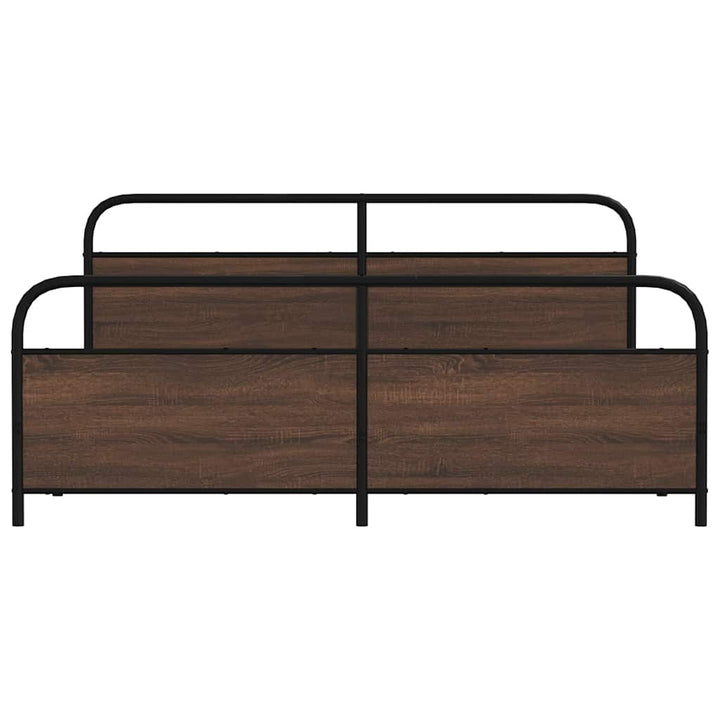 sengeramme uden madras 180x200 cm metal brun egetræsfarve