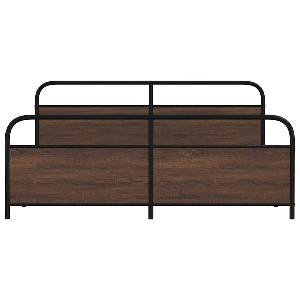 sengeramme uden madras 183x213 cm metal brun egetræsfarve