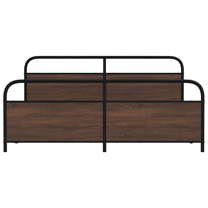 sengeramme uden madras 183x213 cm metal brun egetræsfarve