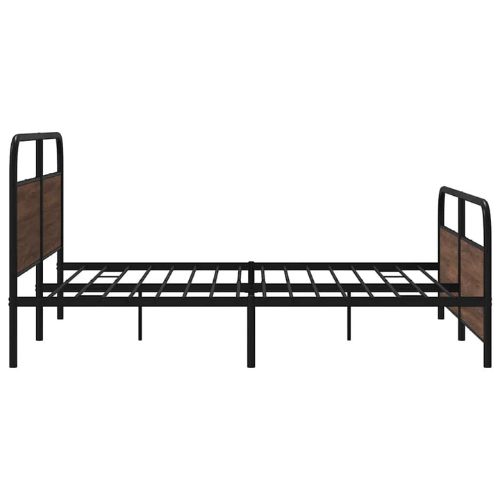 sengeramme uden madras 183x213 cm metal brun egetræsfarve