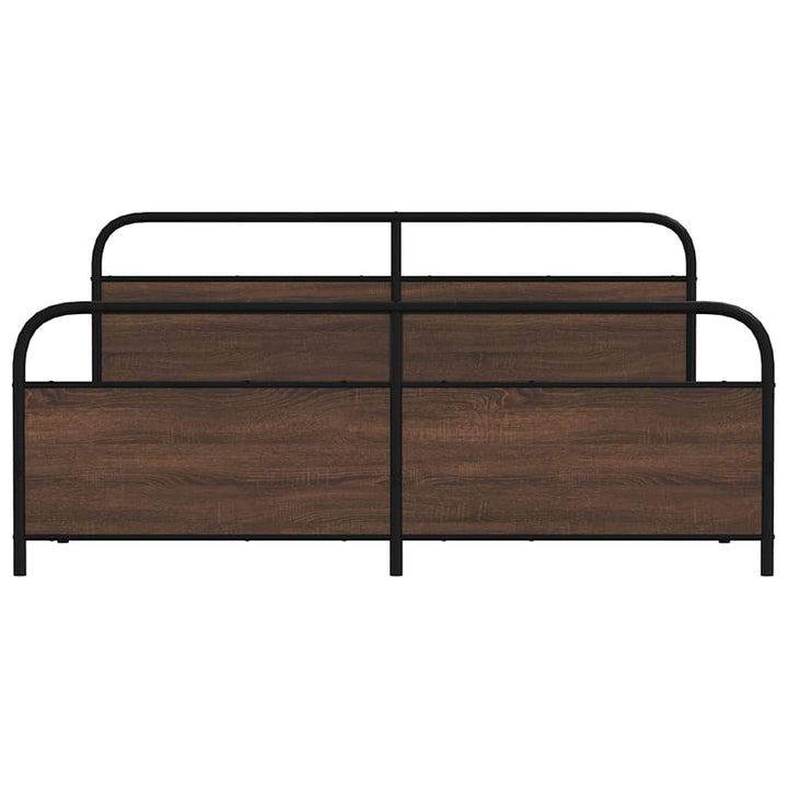 sengeramme uden madras 193x203 cm metal brun egetræsfarve