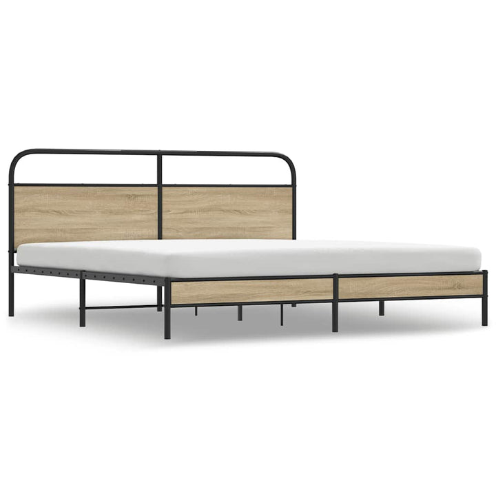 sengeramme uden madras 180x200 cm metal røget egetræsfarve