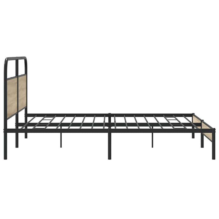 sengeramme uden madras 180x200 cm metal røget egetræsfarve